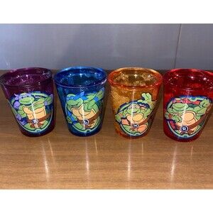 Teenage Mutant Ninja Turtles Faces Shot Glass Set of 4 Gel Freeze-able New